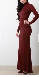 Black long sleeves maxi dress